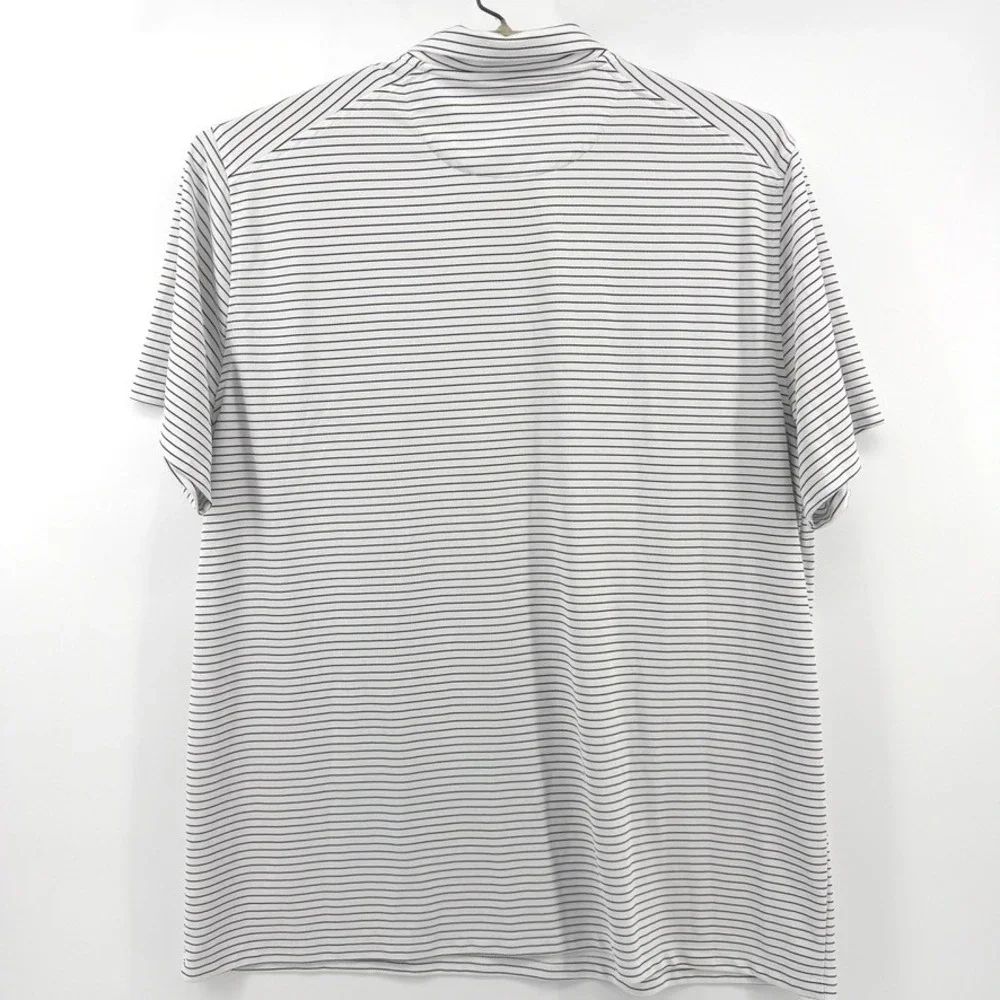 Nike Golf Dri-FIT Polo Shirt Mens XXL White Black Striped Short Sleeve Standard